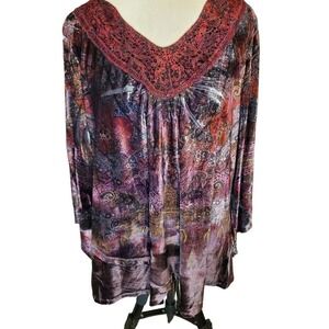 Unity Stretchy Velvet Crochet Bib Top Size 1X